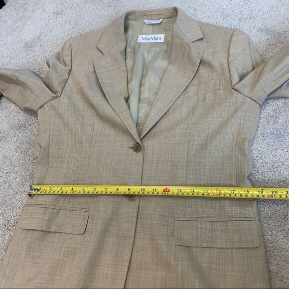 MAXMARA NWOT tan camel caramel brown 100% wool blazer Sz 14 - Picture 10 of 15